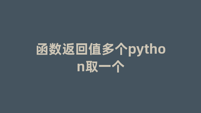 函数返回值多个python取一个