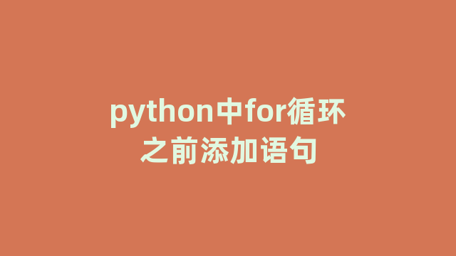 python中for循环之前添加语句