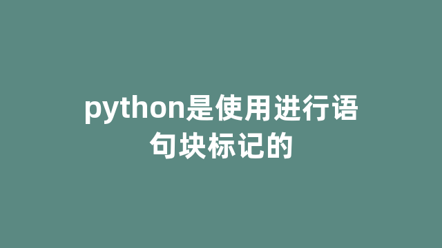 python是使用进行语句块标记的