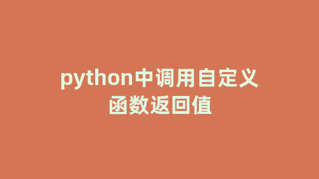 python中调用自定义函数返回值