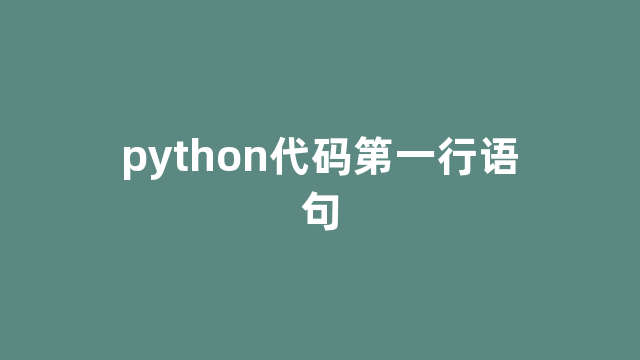 python代码第一行语句