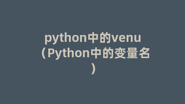 python中的venu（Python中的变量名）