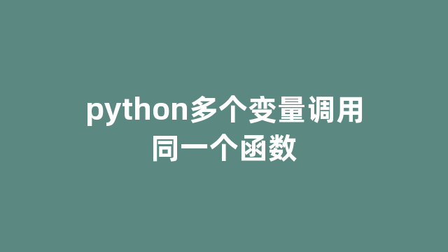 python多个变量调用同一个函数