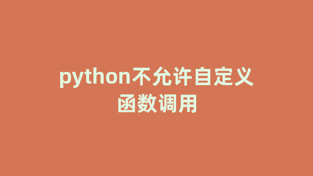 python不允许自定义函数调用