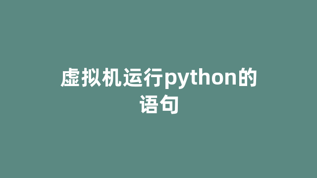虚拟机运行python的语句
