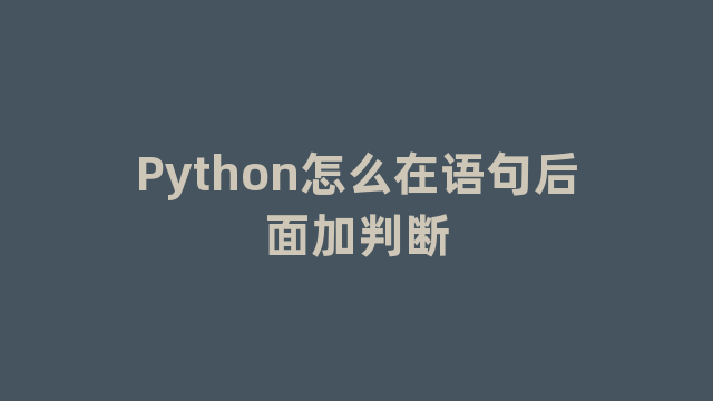Python怎么在语句后面加判断