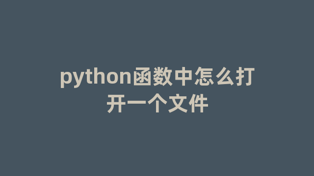python函数中怎么打开一个文件