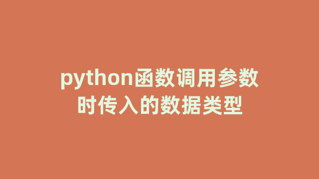 python函数调用参数时传入的数据类型